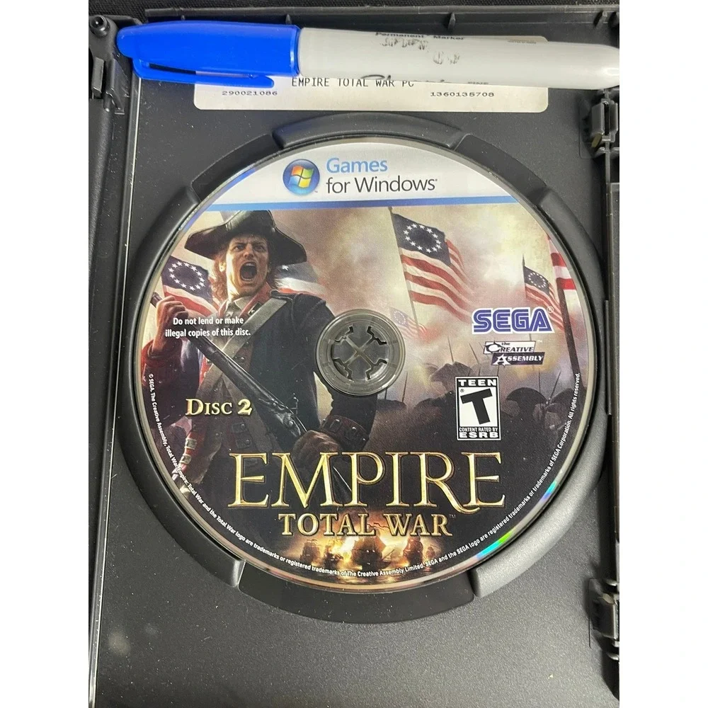 Empire Total War PC Windows Sega Creative Assembly Strategy Game Disc 2 Manual